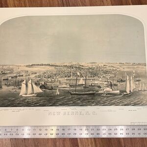 High Quality limited run historic print featuring Trent river in New Bern, NC